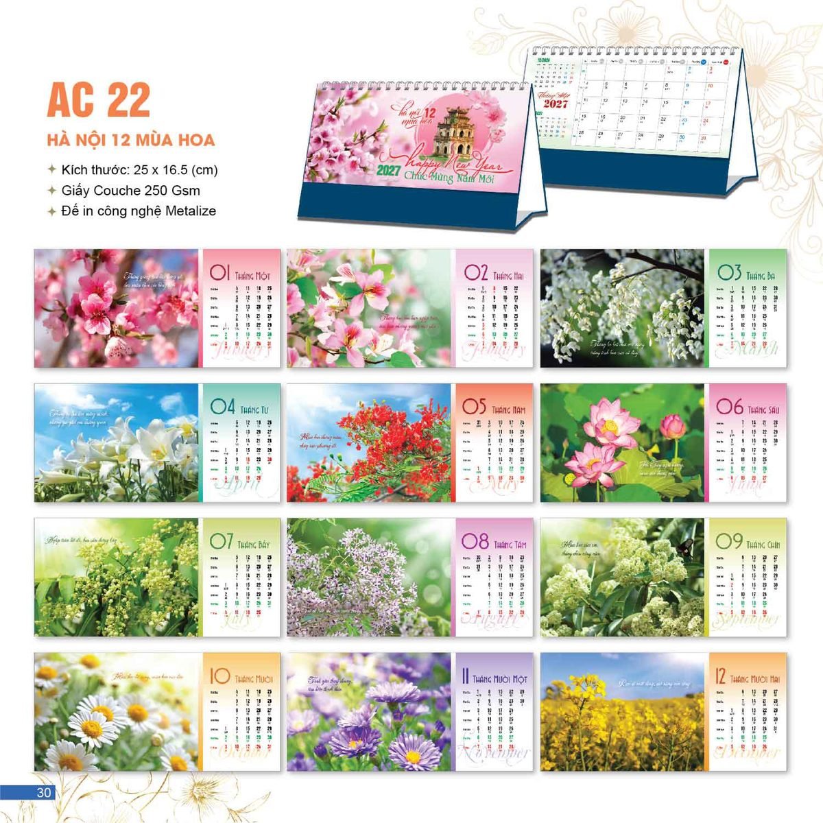 Lịch Bloc 2027 AC Mẫu AC22 - Hà Nội (25 x 16 cm) Tổng Kho Phân Phối Chiết Khấu Sâu 48% Lịch Bloc 2027 AC Mẫu AC22 - Hà Nội (25 x 16 cm) Tổng Kho Phân Phối Chiết Khấu Sâu 48% in logo doanh nghiệp quà tặng Tết tại Tổng Kho Quà Tặng 999
