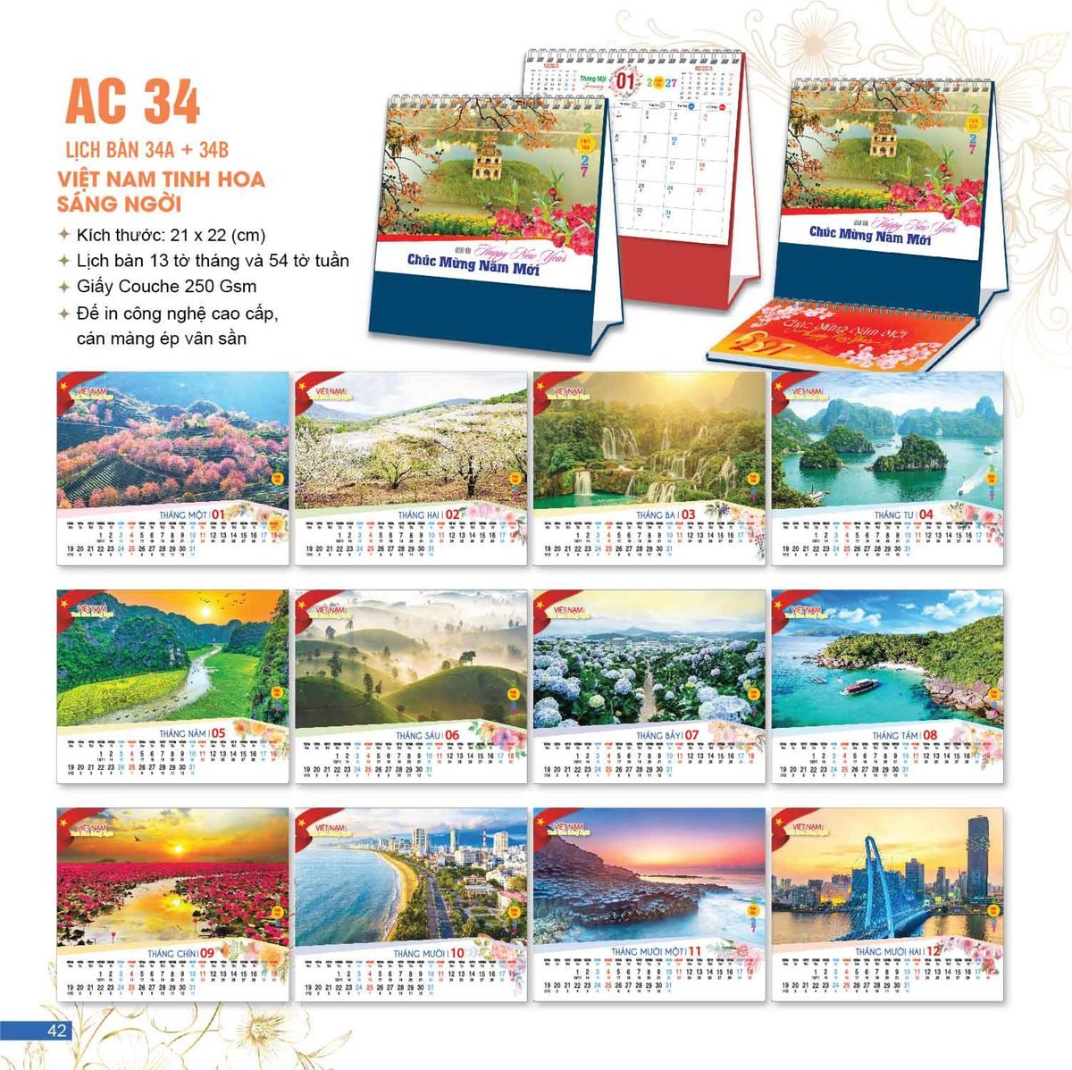 Lịch Để Bàn 2027 AC Mẫu AC34 (21 x 22 cm) Tổng Kho Phân Phối Chiết Khấu Sâu 48% Lịch Để Bàn 2027 AC Mẫu AC34 (21 x 22 cm) Tổng Kho Phân Phối Chiết Khấu Sâu 48% in logo doanh nghiệp quà tặng Tết tại Tổng Kho Quà Tặng 999
