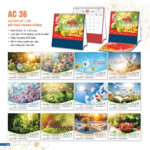 Lịch Để Bàn 2027 AC Mẫu AC36 (21 x 22 cm) Tổng Kho Phân Phối Chiết Khấu Sâu 48% in logo doanh nghiệp quà tặng Tết tại Tổng Kho Quà Tặng 999