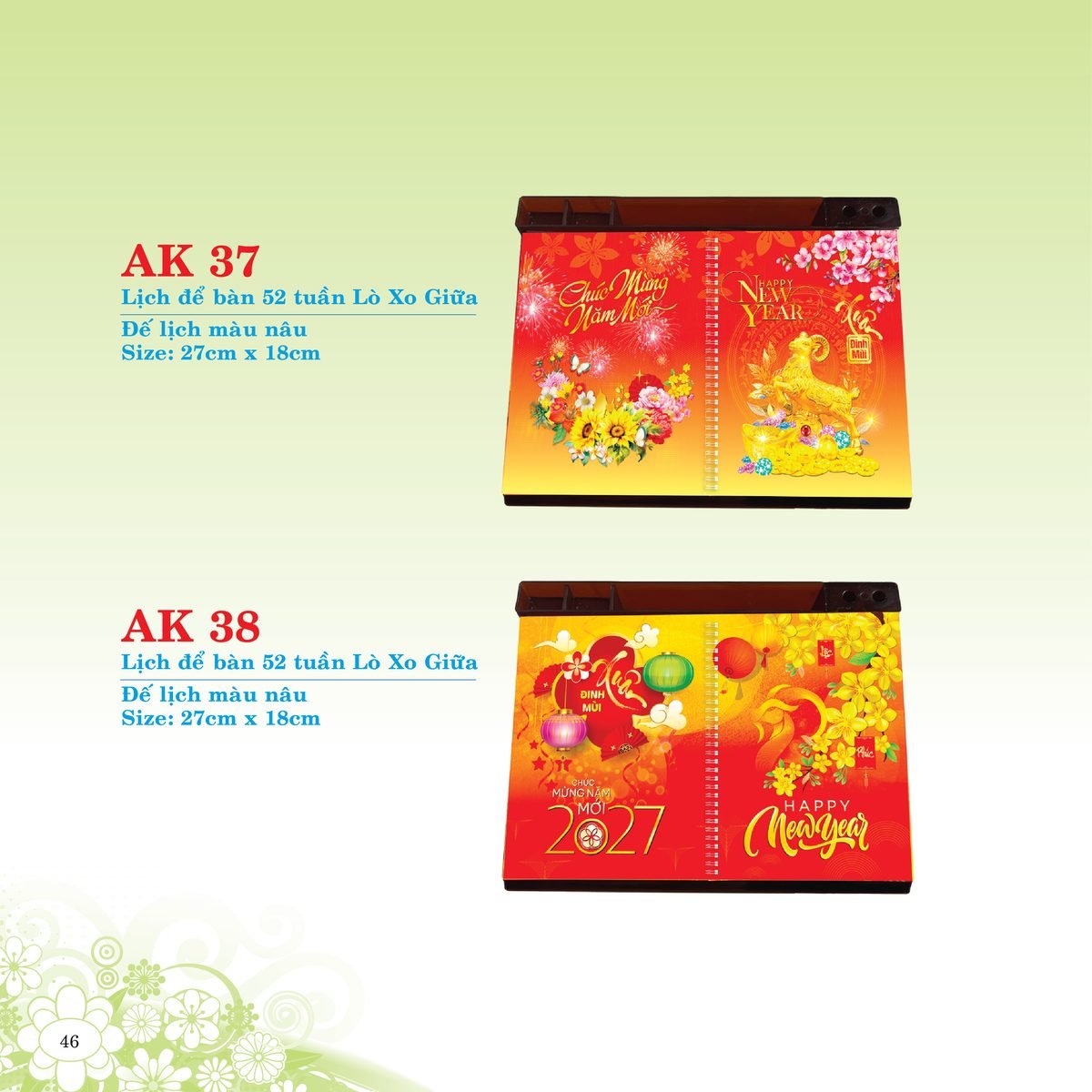 Lịch Để Bàn 2027 AK Mẫu AK39 (16 x 24 cm) Tổng Kho Phân Phối Chiết Khấu Sâu 48% Lịch Để Bàn 2027 AK Mẫu AK39 (16 x 24 cm) Tổng Kho Phân Phối Chiết Khấu Sâu 48% in logo doanh nghiệp quà tặng Tết tại Tổng Kho Quà Tặng 999