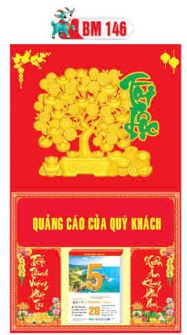 Bìa Lịch Treo Khung Đại Gắn Bloc BM 2027 BM146 - Kim Dương Phú Quý - Tổng Kho Quà Tặng 999