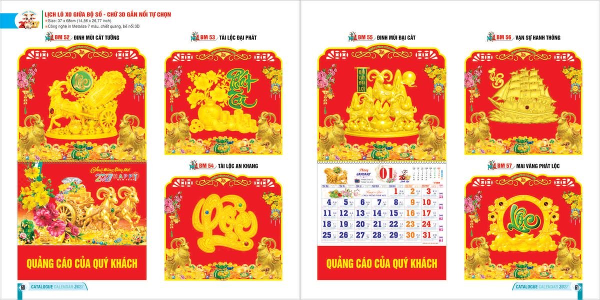 Lịch Bloc 2027 Bình Minh BM30 Tổng Kho Phân Phối Chiết Khấu Sâu 48%