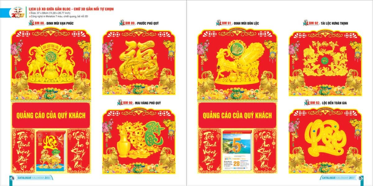 Lịch Bloc 2027 Bình Minh BM37 Tổng Kho Phân Phối Chiết Khấu Sâu 48%