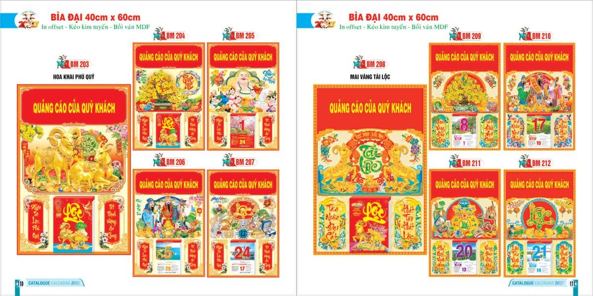 Lịch Bloc 2027 Bình Minh BM55 Tổng Kho Phân Phối Chiết Khấu Sâu 48%