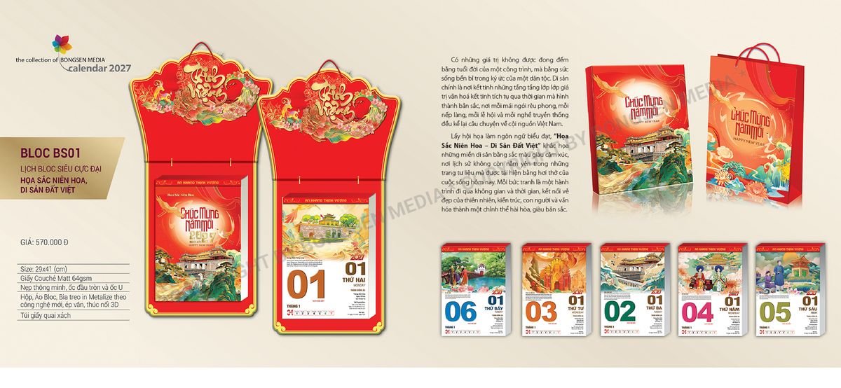 Lịch Bloc Siêu Cực Đại 2027 Bông Sen BS01 Tổng Kho Phân Phối Chiết Khấu Sâu 48%