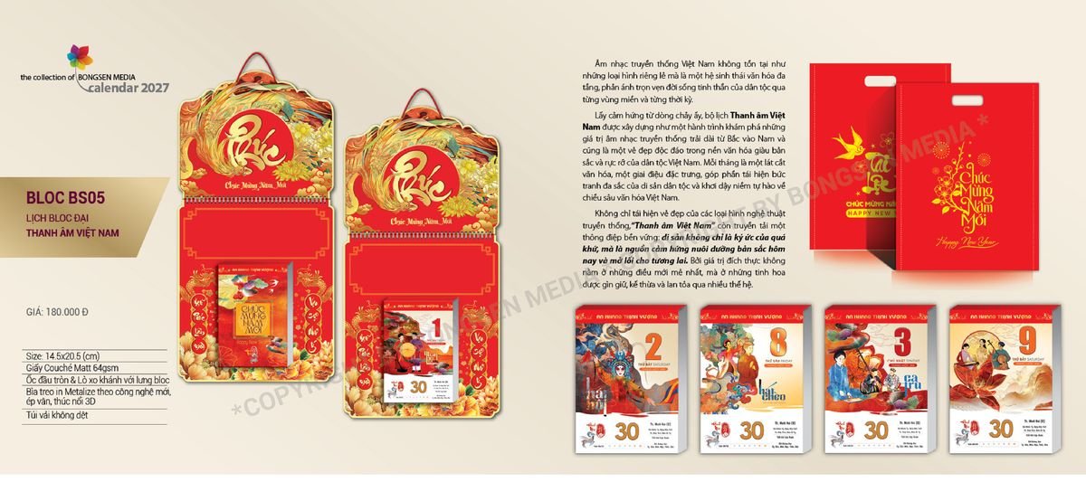 Lịch Bloc Siêu Cực Đại 2027 Bông Sen BS05 Tổng Kho Phân Phối Chiết Khấu Sâu 48%