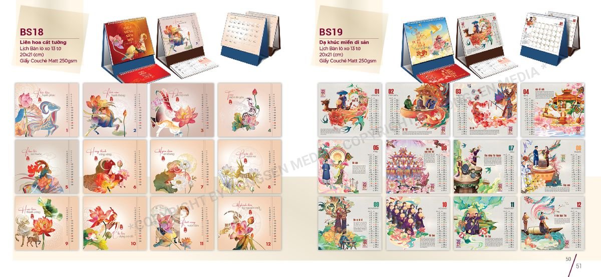 Lịch Để Bàn Nghệ Thuật 2027 BS26 Tổng Kho Phân Phối Chiết Khấu Sâu 48%