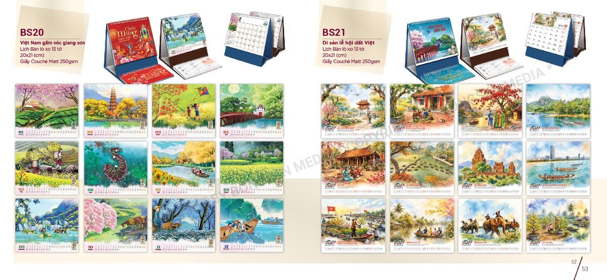 Lịch Để Bàn Nghệ Thuật 2027 BS27 Tổng Kho Phân Phối Chiết Khấu Sâu 48%