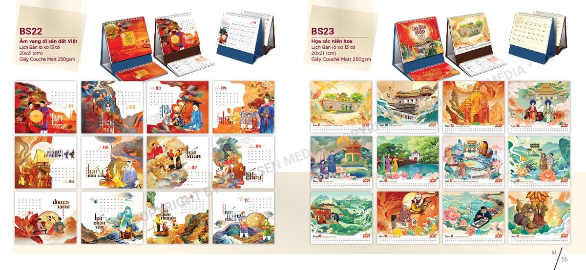 Lịch Để Bàn Nghệ Thuật 2027 BS28 Tổng Kho Phân Phối Chiết Khấu Sâu 48%