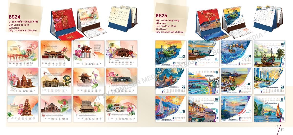 Lịch Để Bàn Nghệ Thuật 2027 BS29 Tổng Kho Phân Phối Chiết Khấu Sâu 48%