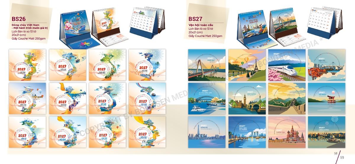 Lịch Để Bàn Nghệ Thuật 2027 Bông Sen BS30 Tổng Kho Phân Phối Chiết Khấu Sâu 48%