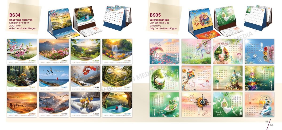 Lịch Để Bàn Nghệ Thuật 2027 Bông Sen BS34 Tổng Kho Phân Phối Chiết Khấu Sâu 48%