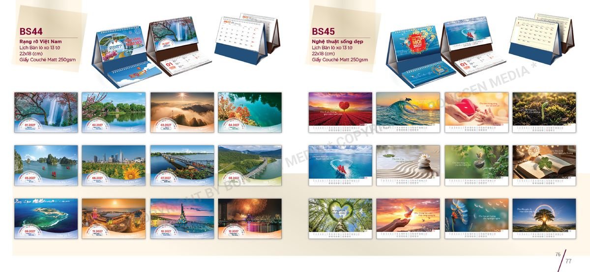 Lịch Để Bàn Nghệ Thuật 2027 Bông Sen BS39 Tổng Kho Phân Phối Chiết Khấu Sâu 48%