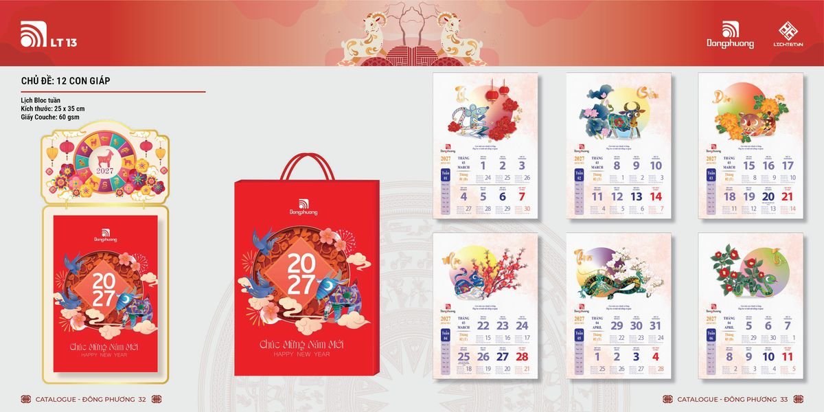 Lịch Bloc Đông Phương 2027 DP15 Tổng Kho Phân Phối Chiết Khấu Sâu 48%