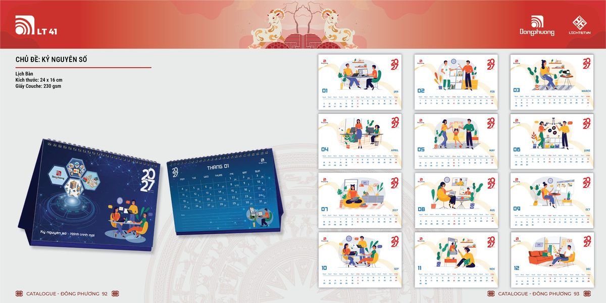 Lịch Bloc Đông Phương 2027 DP45 Tổng Kho Phân Phối Chiết Khấu Sâu 48%