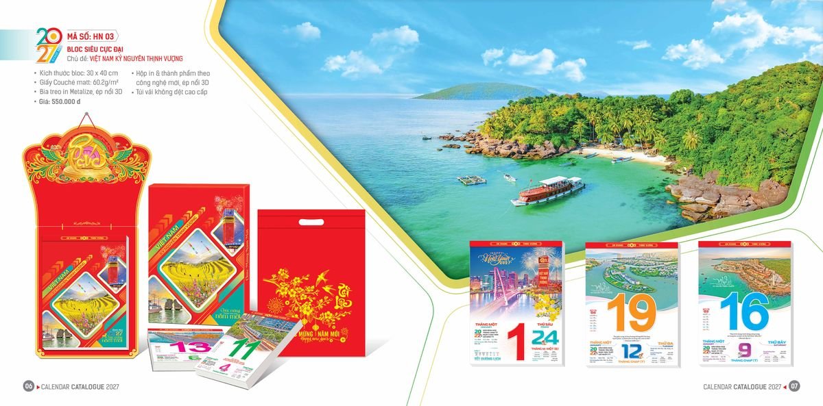 Lịch Bloc Hoa Niên 2027 Đông Phương DPHN02 Tổng Kho Phân Phối Chiết Khấu Sâu 48%