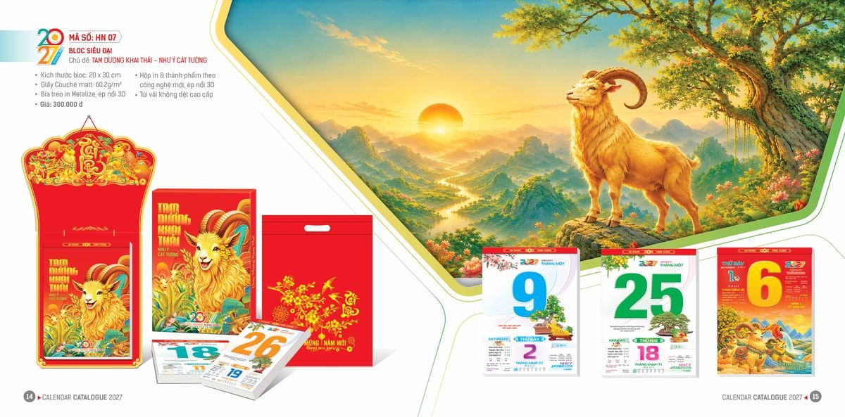 Lịch Bloc Hoa Niên 2027 Đông Phương DPHN06 Tổng Kho Phân Phối Chiết Khấu Sâu 48%