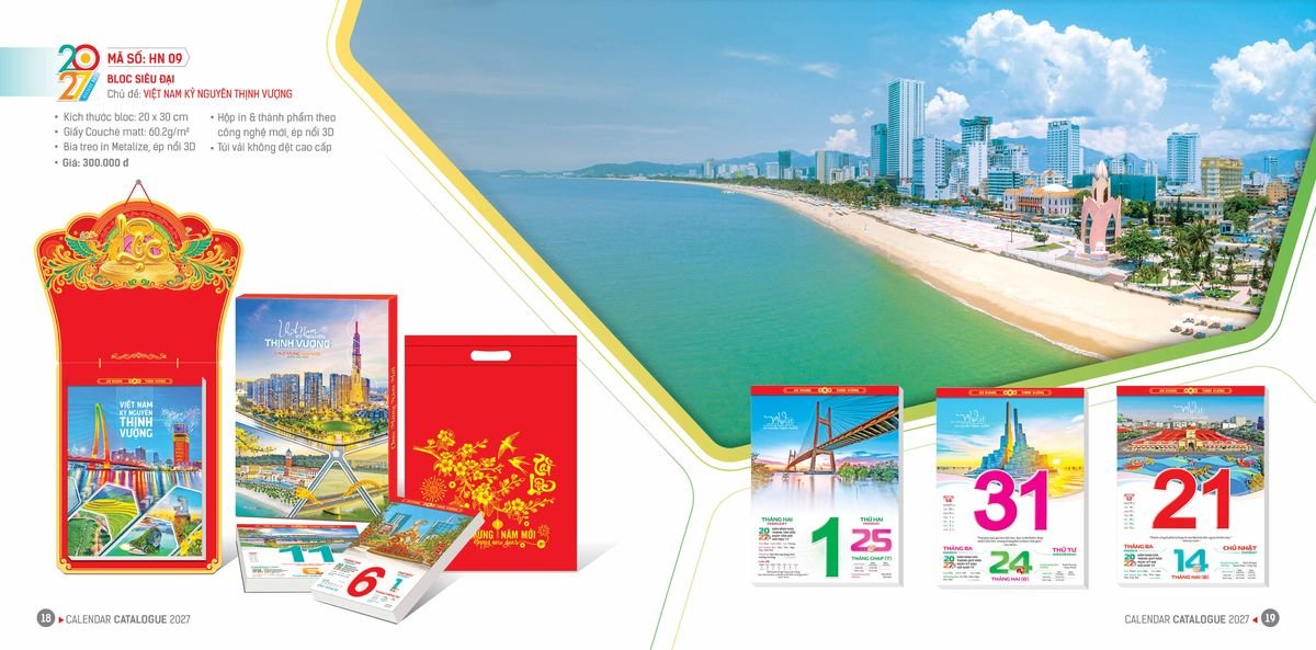 Lịch Bloc Hoa Niên 2027 Đông Phương DPHN08 Tổng Kho Phân Phối Chiết Khấu Sâu 48%