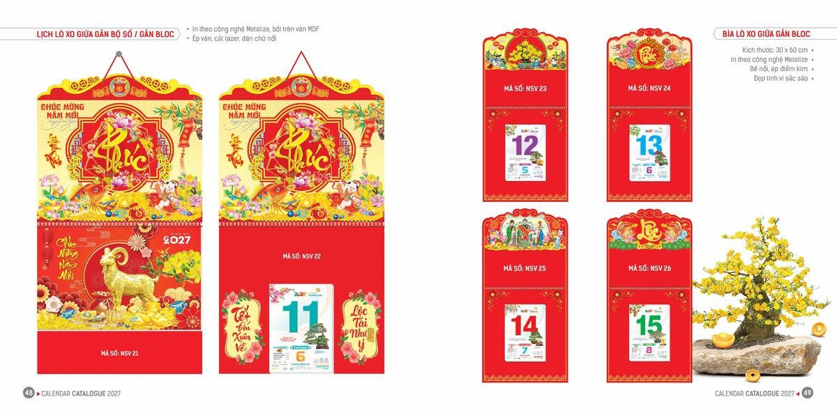 Lịch Bloc Hoa Niên 2027 Đông Phương DPHN23 Tổng Kho Phân Phối Chiết Khấu Sâu 48%