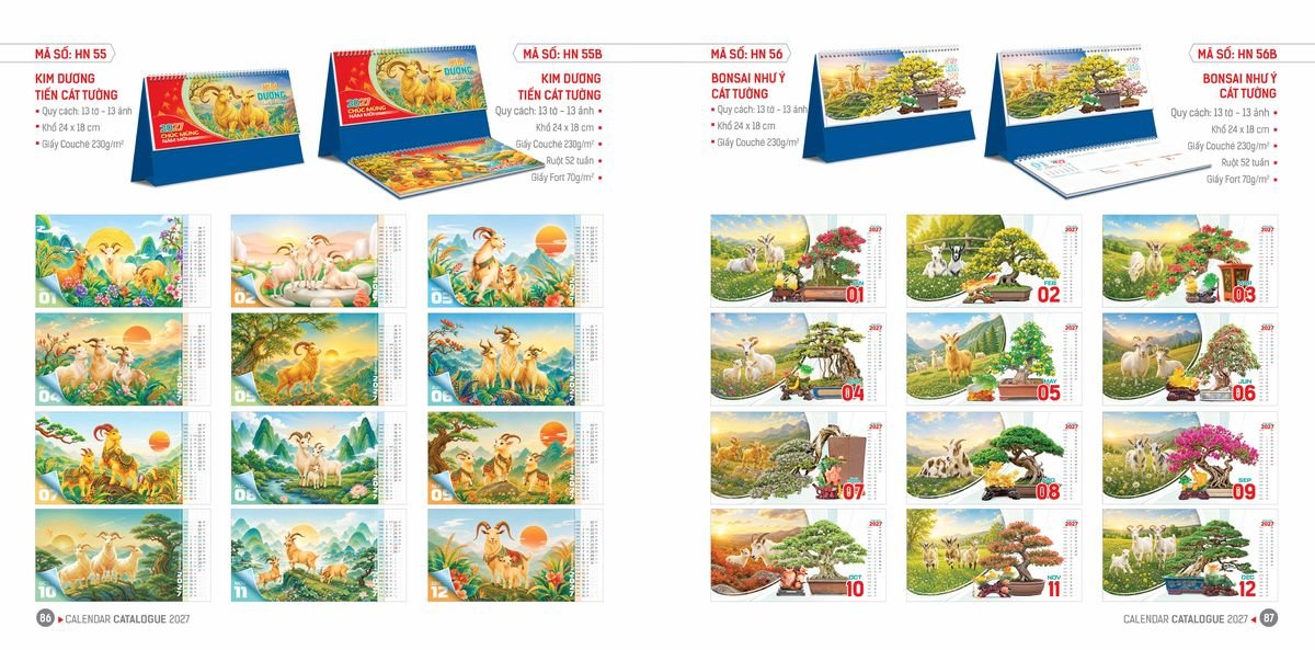 Lịch Bloc Hoa Niên 2027 Đông Phương DPHN42 Tổng Kho Phân Phối Chiết Khấu Sâu 48%