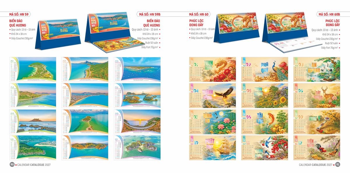 Lịch Bloc Hoa Niên 2027 Đông Phương DPHN44 Tổng Kho Phân Phối Chiết Khấu Sâu 48%