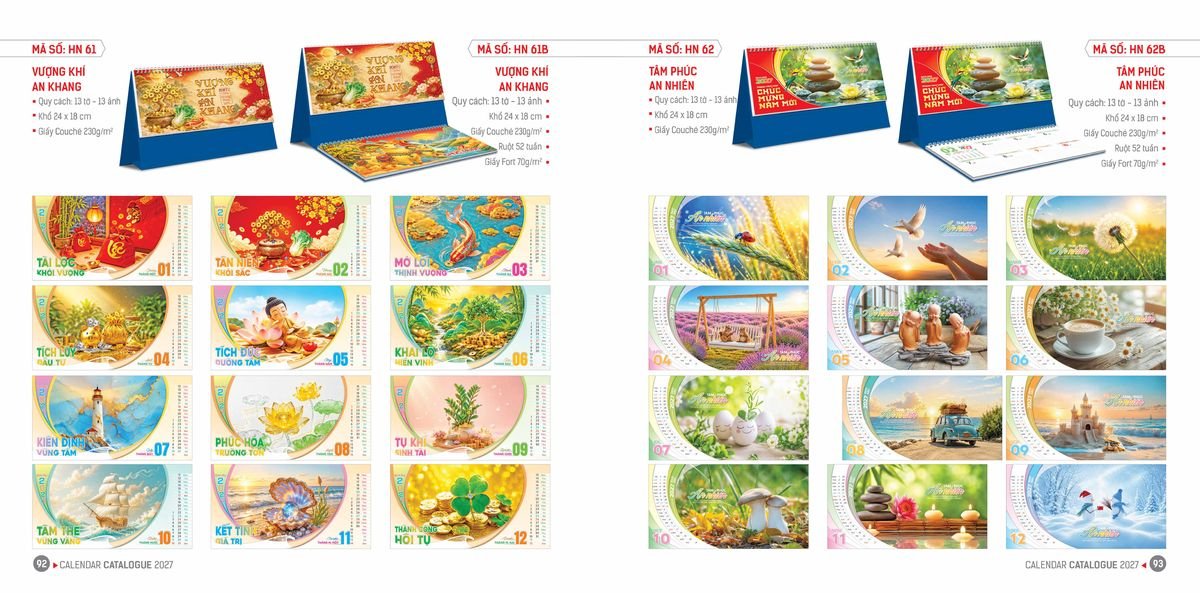 Lịch Bloc Hoa Niên 2027 Đông Phương DPHN45 Tổng Kho Phân Phối Chiết Khấu Sâu 48%