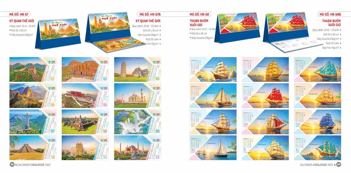 Lịch Bloc Hoa Niên 2027 Đông Phương DPHN48 Tổng Kho Phân Phối Chiết Khấu Sâu 48%