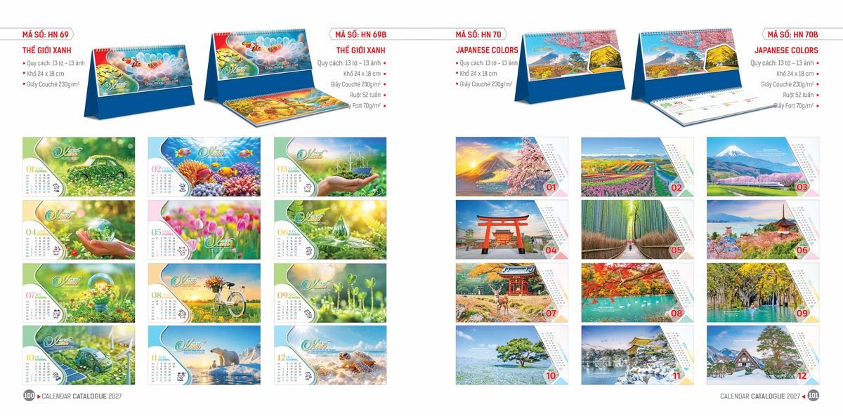 Lịch Bloc Hoa Niên 2027 Đông Phương DPHN49 Tổng Kho Phân Phối Chiết Khấu Sâu 48%