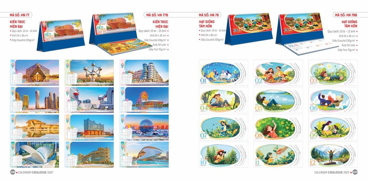 Lịch Bloc Hoa Niên 2027 Đông Phương DPHN53 Tổng Kho Phân Phối Chiết Khấu Sâu 48%