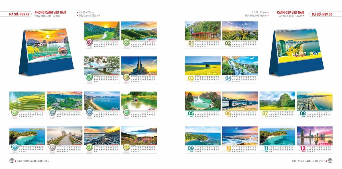 Lịch Bloc Hoa Niên 2027 Đông Phương DPHN59 Tổng Kho Phân Phối Chiết Khấu Sâu 48%