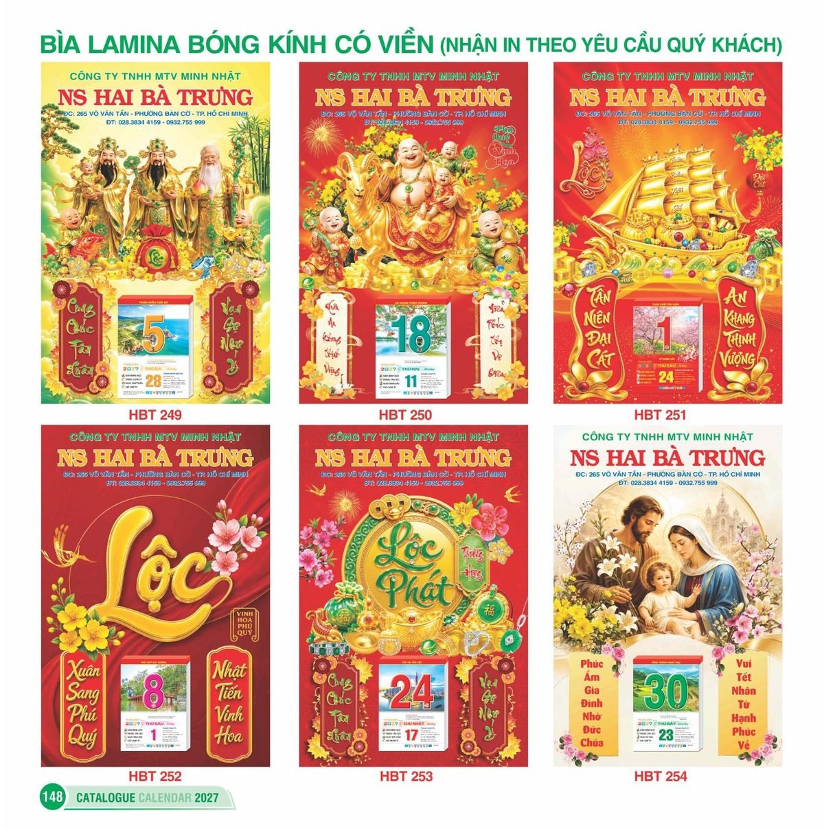 Lịch Bìa Treo 2027 HBT Mẫu HBT260 (48 x 78 cm) Tổng Kho Phân Phối Chiết Khấu Sâu 48% Lịch Bìa Treo 2027 HBT Mẫu HBT260 (48 x 78 cm) Tổng Kho Phân Phối Chiết Khấu Sâu 48% in logo doanh nghiệp quà tặng Tết tại Tổng Kho Quà Tặng 999