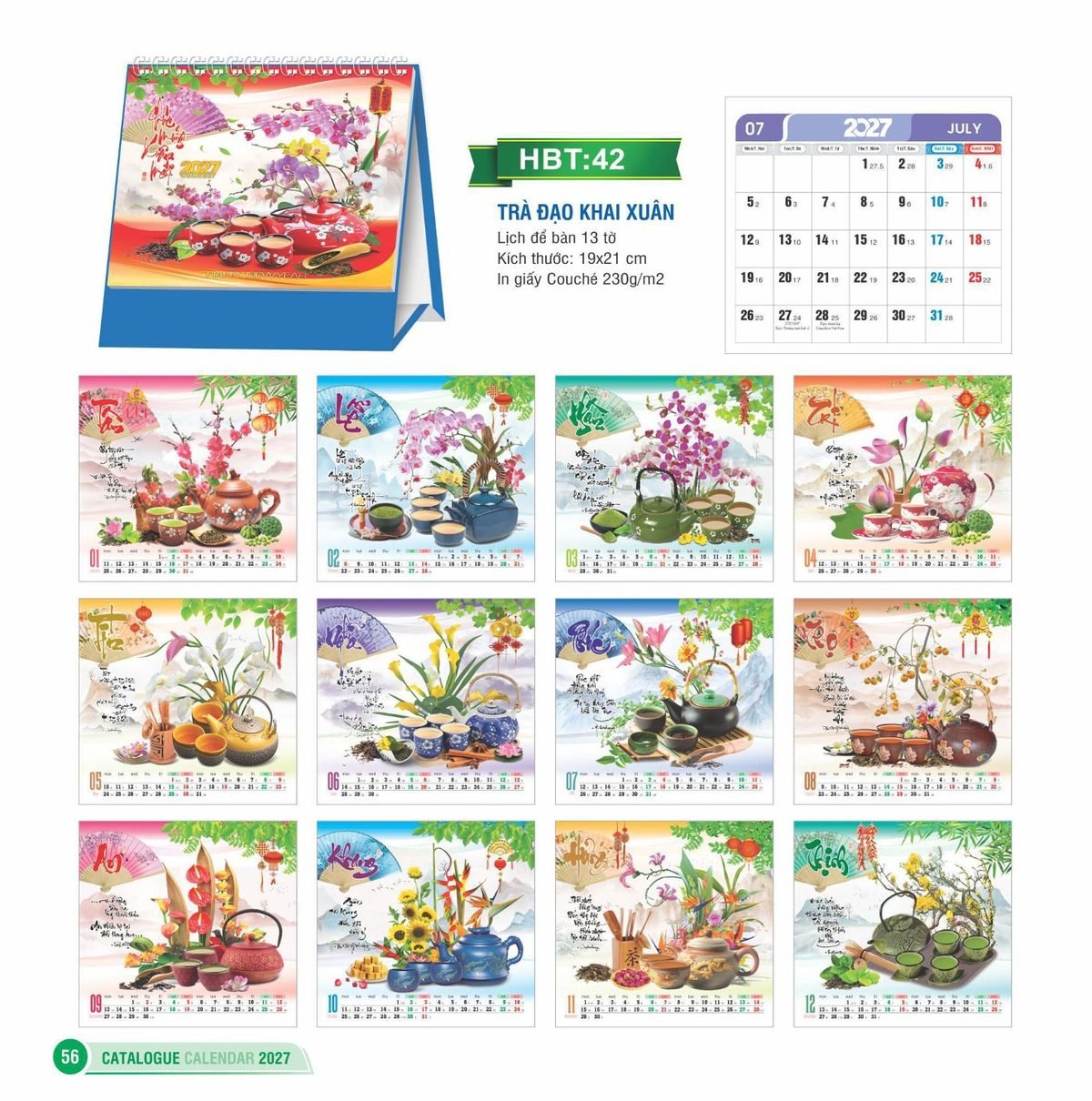 Lịch Để Bàn 2027 HBT Mẫu HBT43 (19 x 21cm) Tổng Kho Phân Phối Chiết Khấu Sâu 48% Lịch Để Bàn 2027 HBT Mẫu HBT43 (19 x 21cm) Tổng Kho Phân Phối Chiết Khấu Sâu 48% in logo doanh nghiệp quà tặng Tết tại Tổng Kho Quà Tặng 999