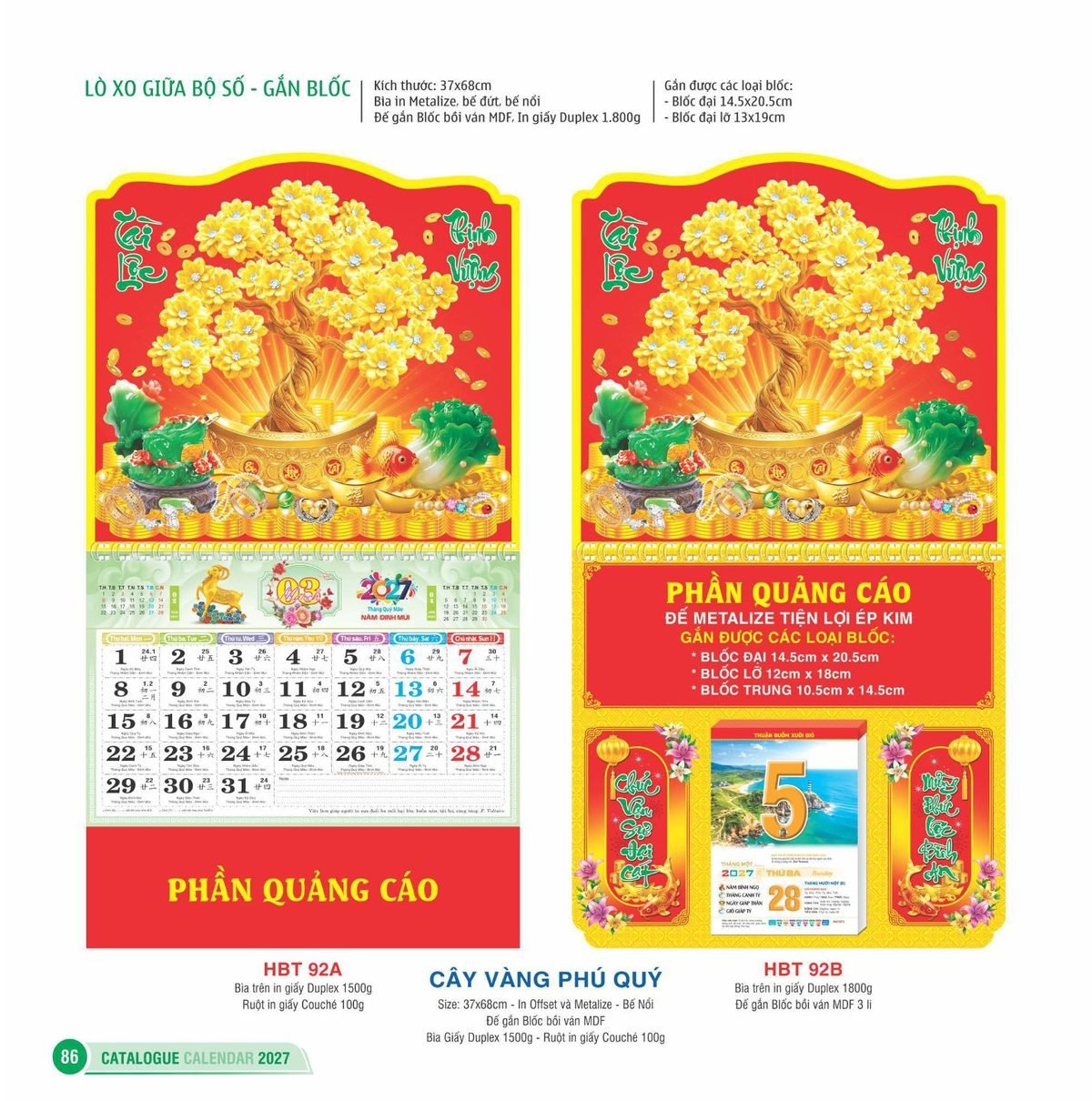 Lịch Treo Tường Lò Xo 2027 HBT Mẫu HBT93A (22 x 23 cm) Tổng Kho Phân Phối Chiết Khấu Sâu 48% Lịch Treo Tường Lò Xo 2027 HBT Mẫu HBT93A (22 x 23 cm) Tổng Kho Phân Phối Chiết Khấu Sâu 48% in logo doanh nghiệp quà tặng Tết tại Tổng Kho Quà Tặng 999