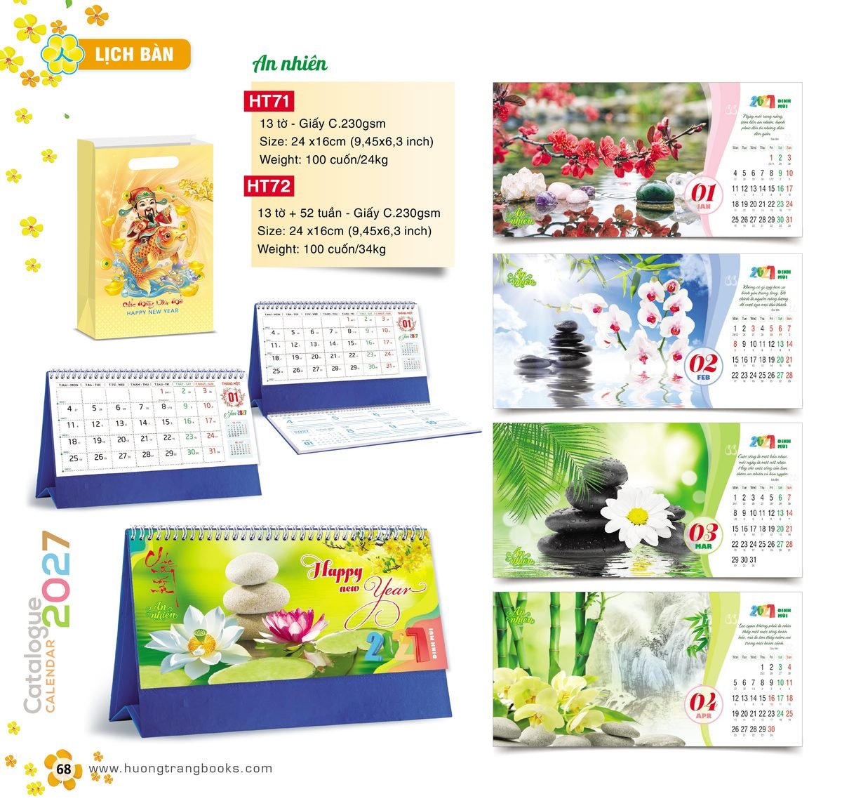Lịch Để Bàn 2027 HT Mẫu HT71 (24 x 16cm) Tổng Kho Phân Phối Chiết Khấu Sâu 48% Lịch Để Bàn 2027 HT Mẫu HT71 (24 x 16cm) Tổng Kho Phân Phối Chiết Khấu Sâu 48% in logo doanh nghiệp quà tặng Tết tại Tổng Kho Quà Tặng 999