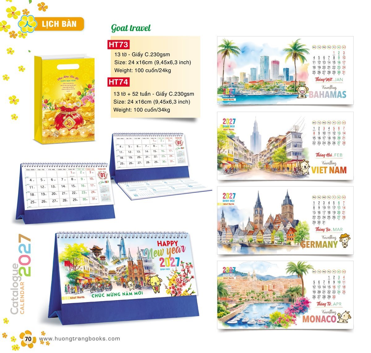 Lịch Để Bàn 2027 HT Mẫu HT73 (24 x 16cm) Tổng Kho Phân Phối Chiết Khấu Sâu 48% Lịch Để Bàn 2027 HT Mẫu HT73 (24 x 16cm) Tổng Kho Phân Phối Chiết Khấu Sâu 48% in logo doanh nghiệp quà tặng Tết tại Tổng Kho Quà Tặng 999