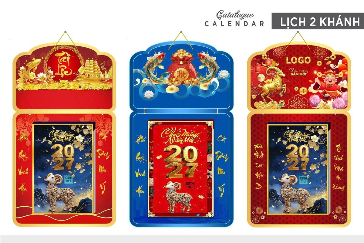 Lịch Khánh Gỗ Lamina 2 Đầu 2027 LM2D_032 - Tổng Kho Quà Tặng 999