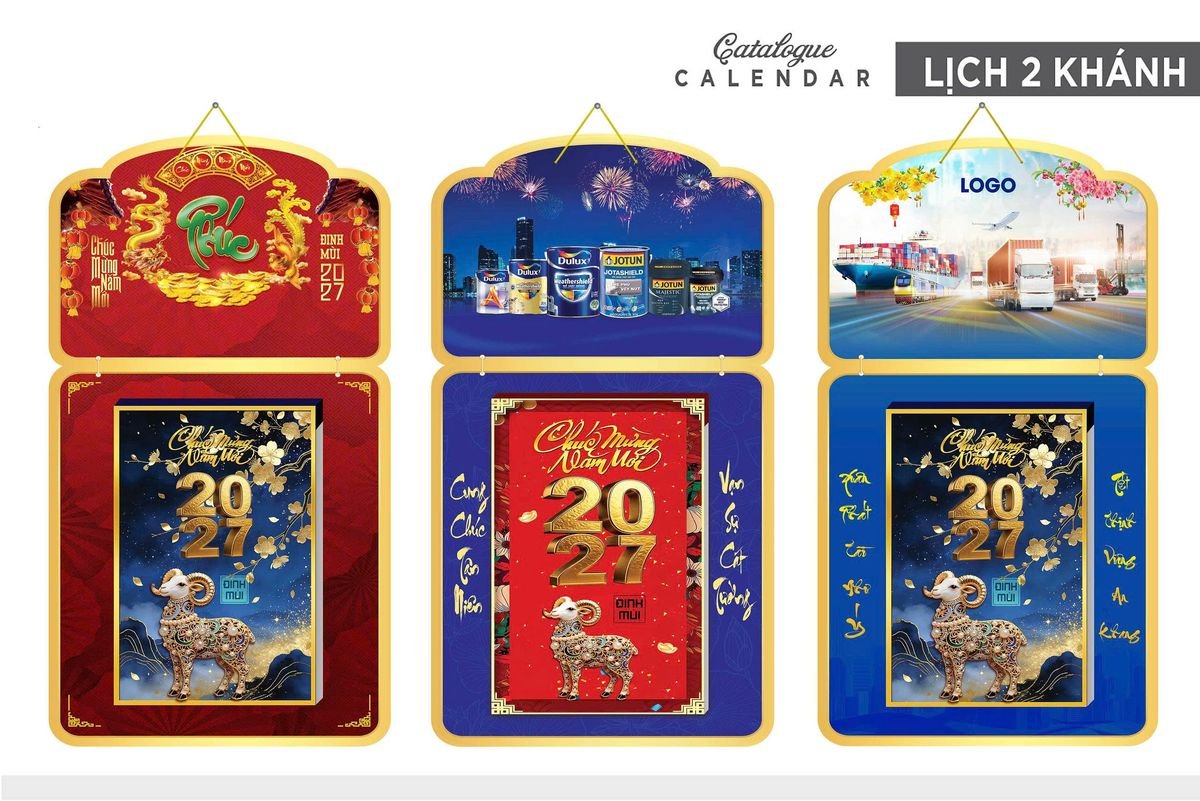 Lịch Khánh Gỗ Lamina 2 Đầu 2027 LM2D_034 - Tổng Kho Quà Tặng 999