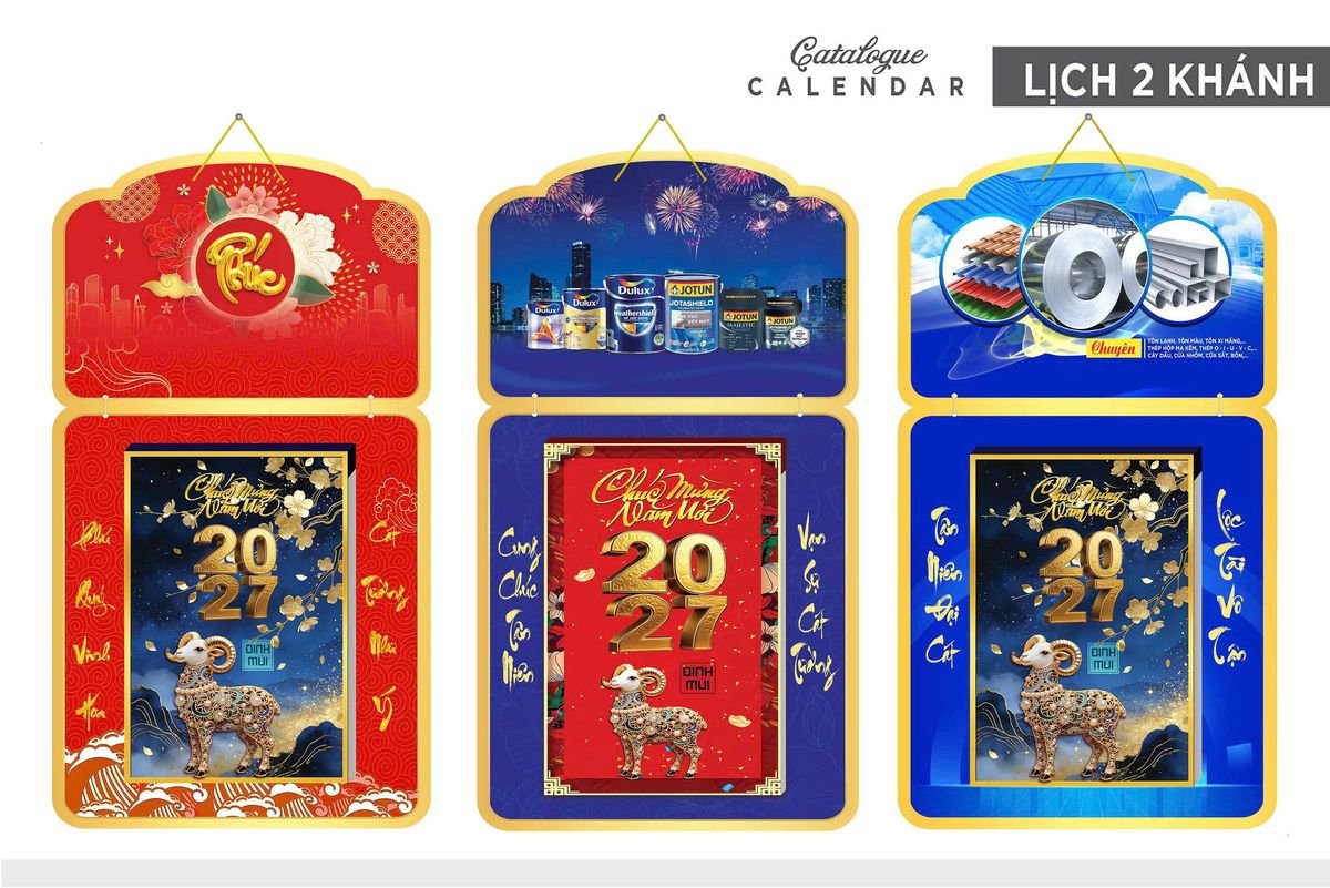 Lịch Khánh Gỗ Lamina 2 Đầu 2027 LM2D_035 - Tổng Kho Quà Tặng 999