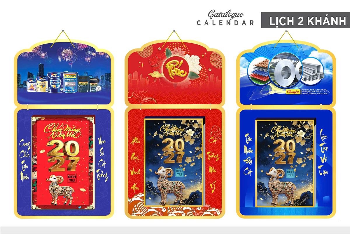 Lịch Khánh Gỗ Lamina 2 Đầu 2027 LM2D_036 - Tổng Kho Quà Tặng 999