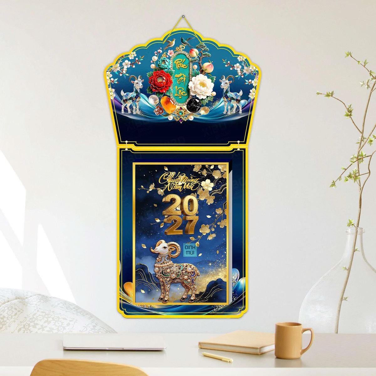 Lịch Khánh Gỗ Lamina 2 Đầu 2027 LM2D_039 - Tổng Kho Quà Tặng 999