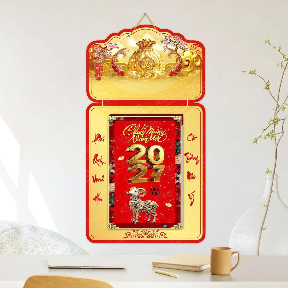 Lịch Khánh Gỗ Lamina 2 Đầu 2027 LM2D_043 - Tổng Kho Quà Tặng 999