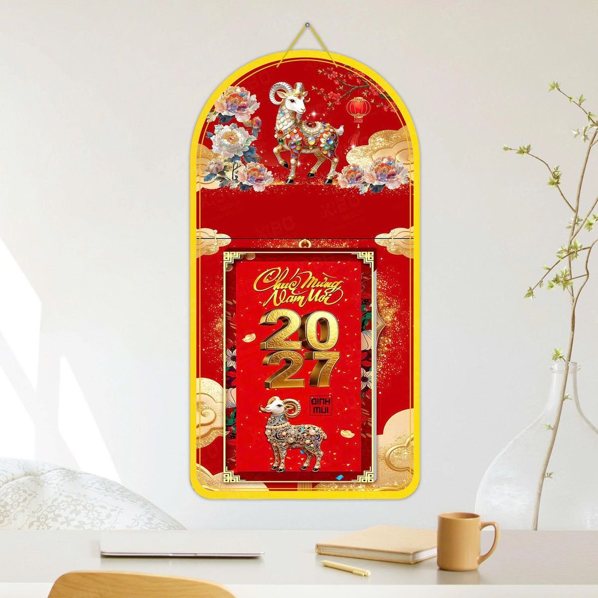 Lịch Khánh Gỗ Lamina 2 Đầu 2027 LM2D_048 - Tổng Kho Quà Tặng 999