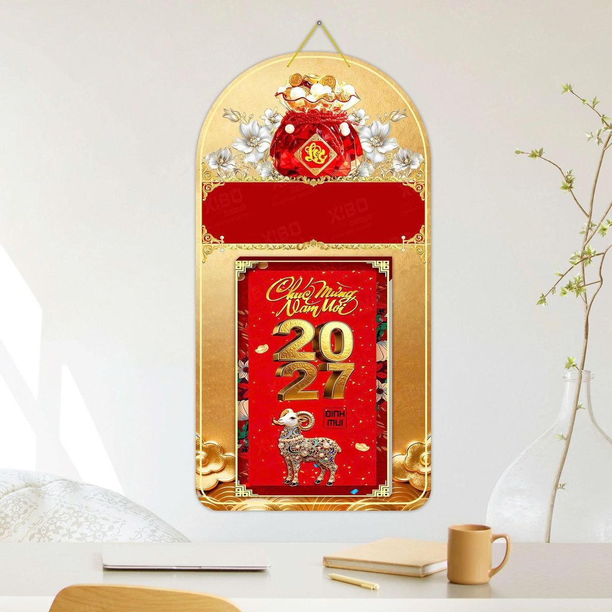 Lịch Khánh Gỗ Lamina 2 Đầu 2027 LM2D_049 - Tổng Kho Quà Tặng 999