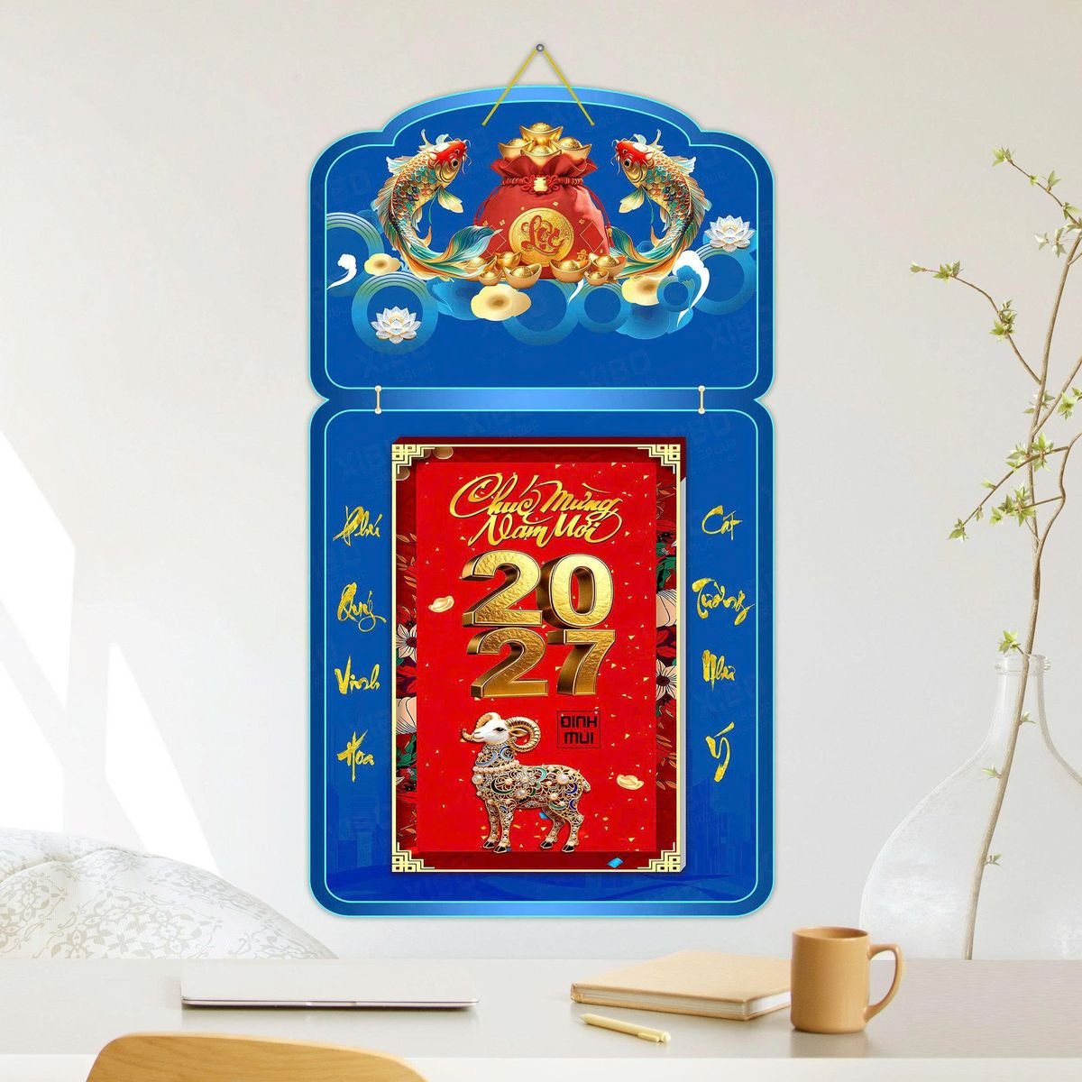 Lịch Khánh Gỗ Lamina 2 Đầu 2027 LM2D_052 - Tổng Kho Quà Tặng 999