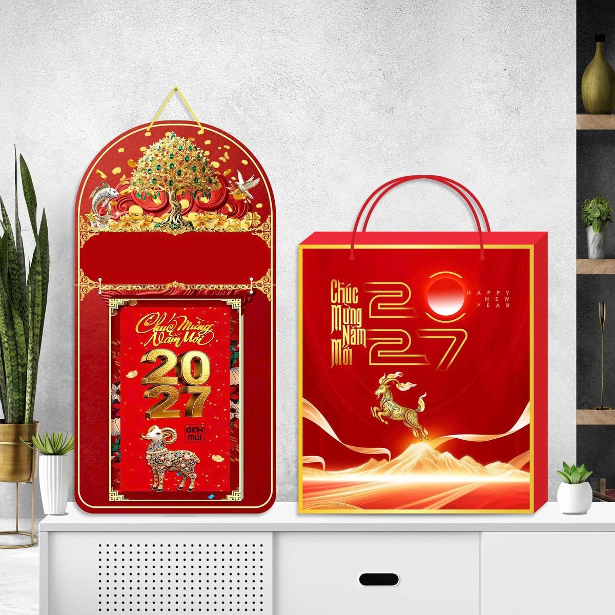 Lịch Khánh Gỗ Lamina 2 Đầu 2027 LM2D_058 - Tổng Kho Quà Tặng 999