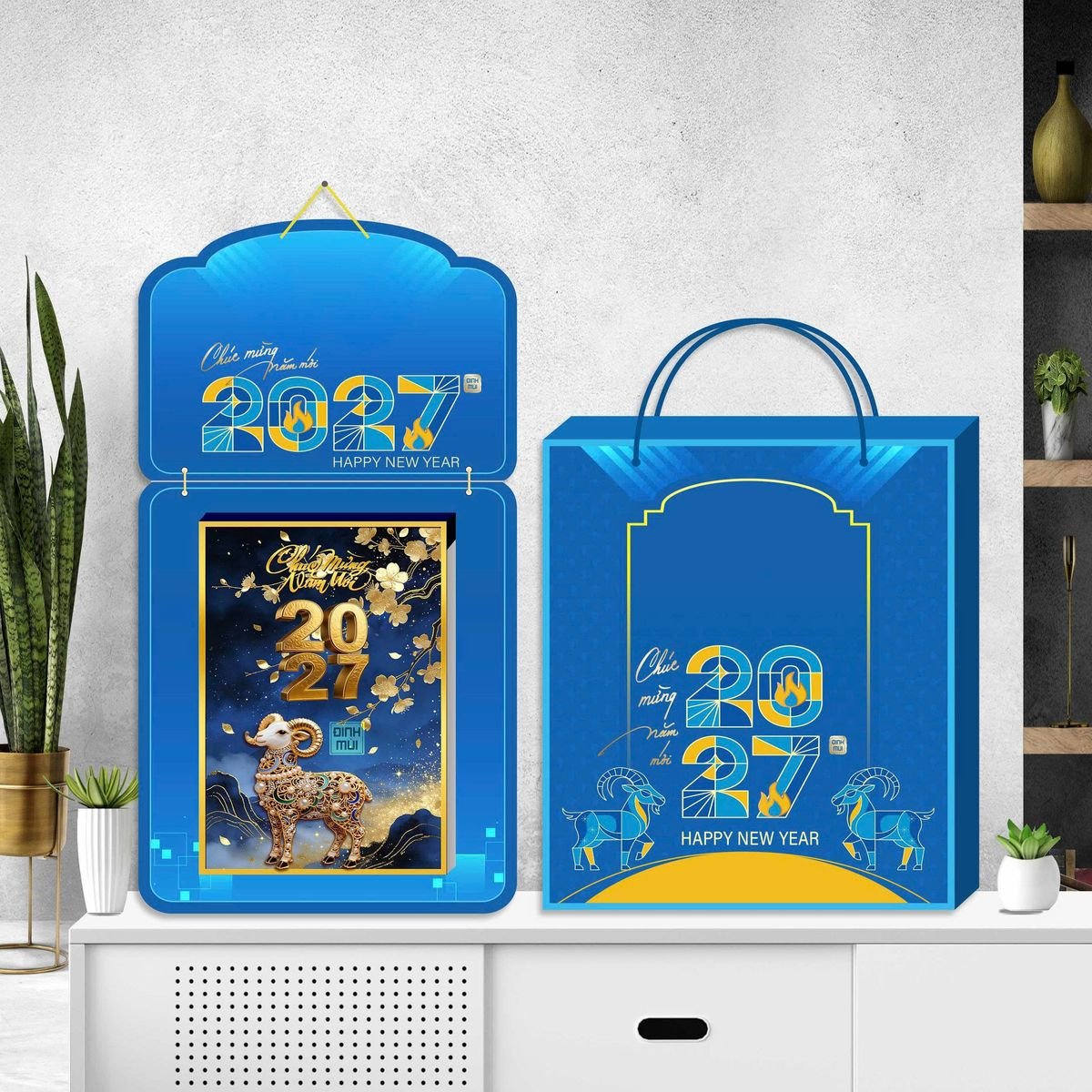 Lịch Khánh Gỗ Lamina 2 Đầu 2027 LM2D_065 - Tổng Kho Quà Tặng 999
