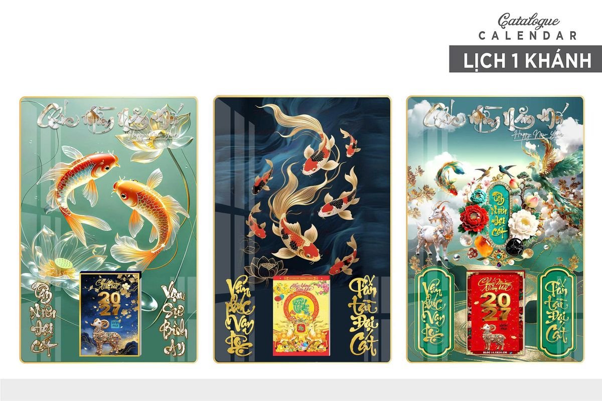 Lịch Gỗ Lamina Cao Cấp 40x60cm 2027 LM406_007 - Tổng Kho Quà Tặng 999