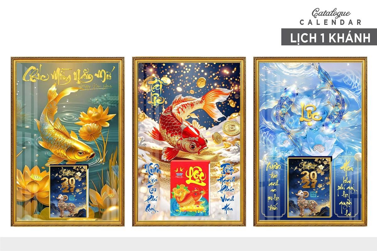Lịch Gỗ Lamina Cao Cấp 40x60cm 2027 LM406_009 - Tổng Kho Quà Tặng 999