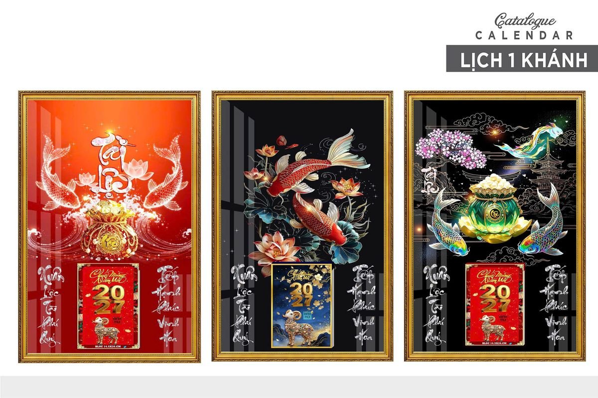 Lịch Gỗ Lamina Cao Cấp 40x60cm 2027 LM406_012 - Tổng Kho Quà Tặng 999