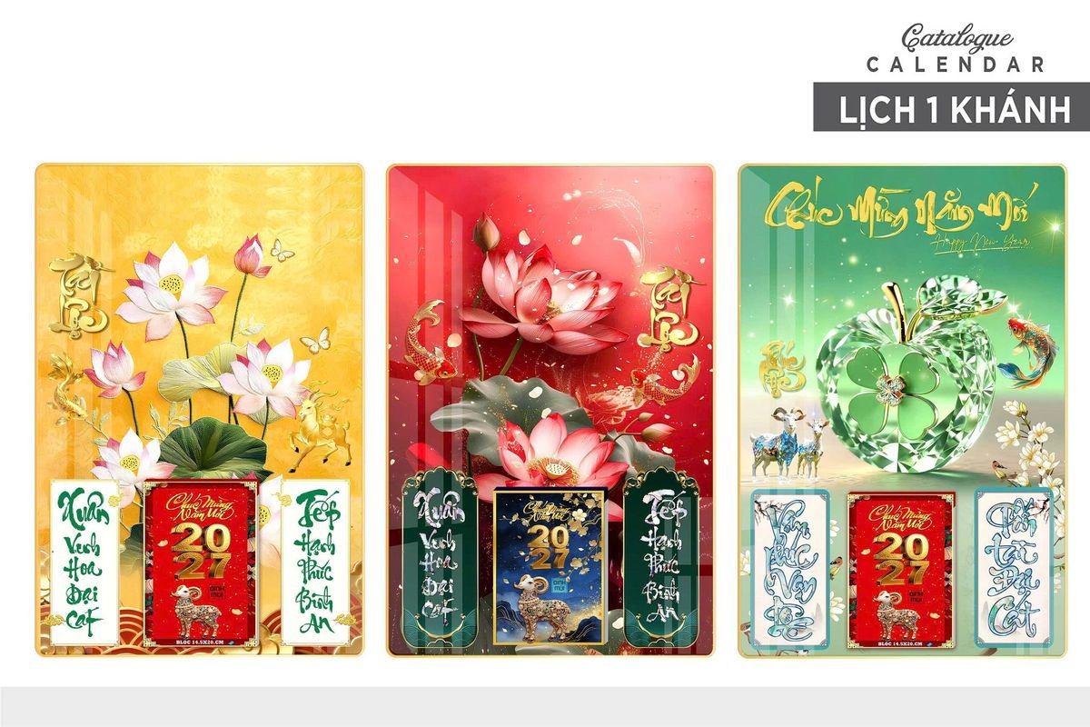 Lịch Gỗ Lamina Cao Cấp 40x60cm 2027 LM406_015 - Tổng Kho Quà Tặng 999
